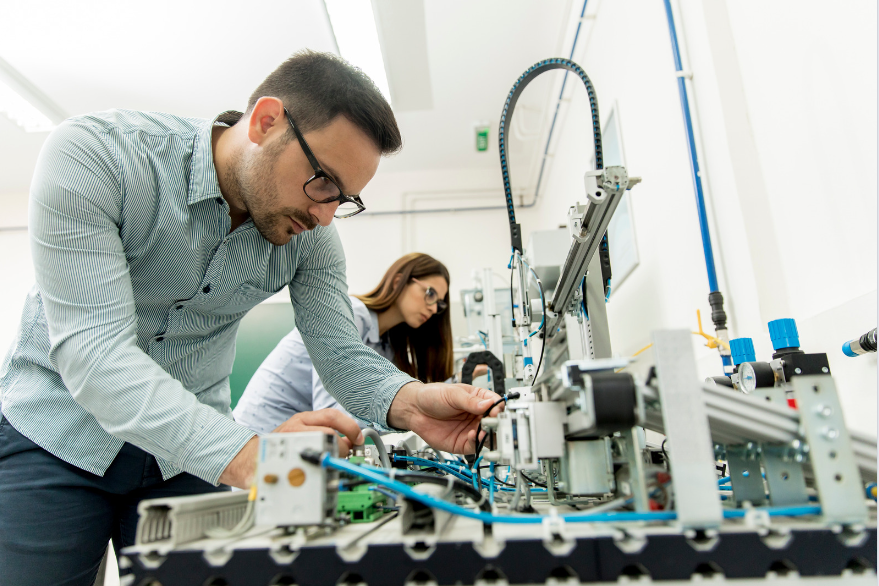 Students in a Robotics Lab