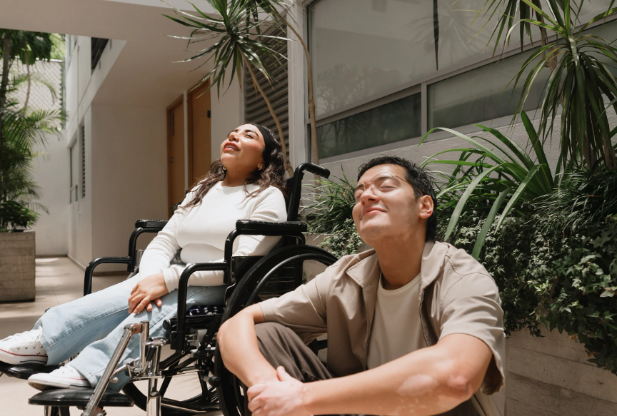 Woman with Disability and Her Carer
